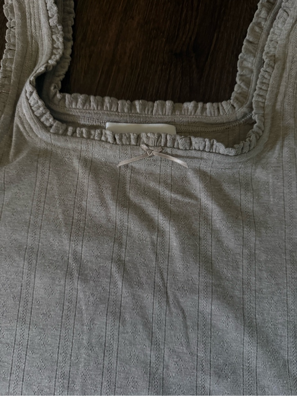 Shopbop Ribbed Square-Neck Tank Top — Light Gray - Picture 7 of 7